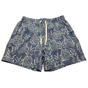Men's Chubbies Thigh-Napples Swim Trunks 5.5" Size Large Blue White Pineapples